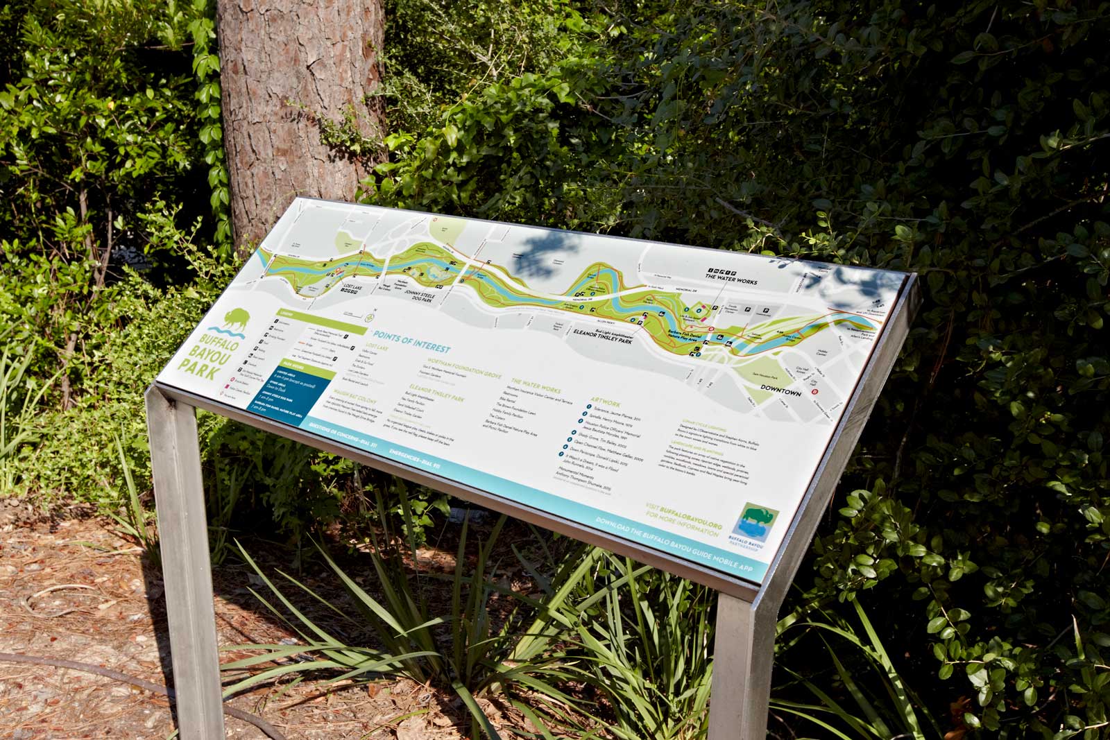 Buffalo Bayou Park map signage