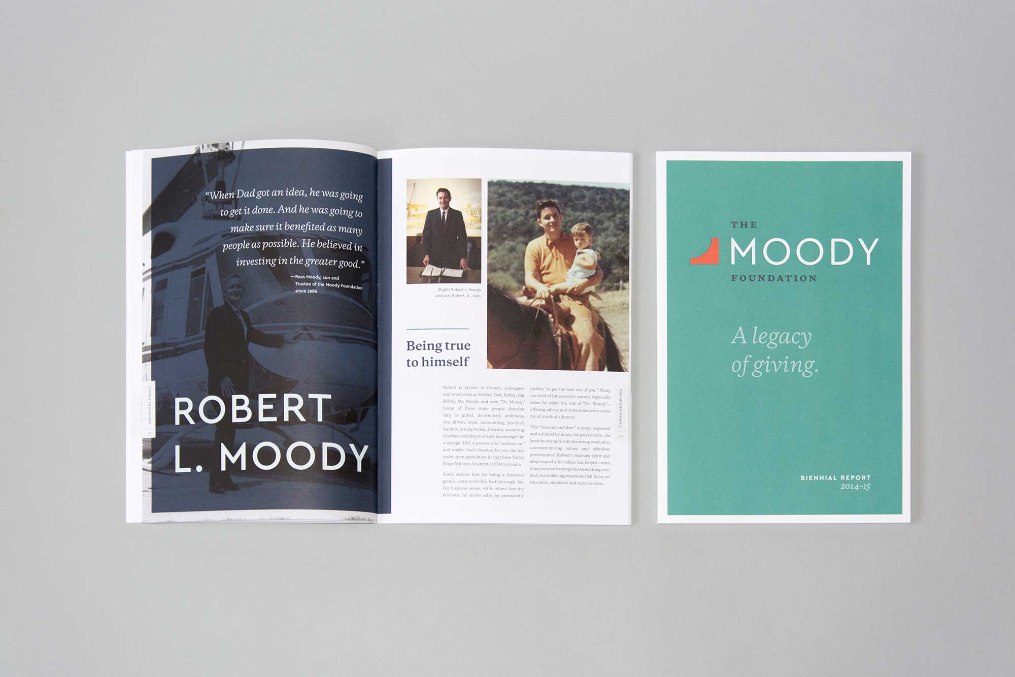 Moody Foundation Annual Report spread and cover